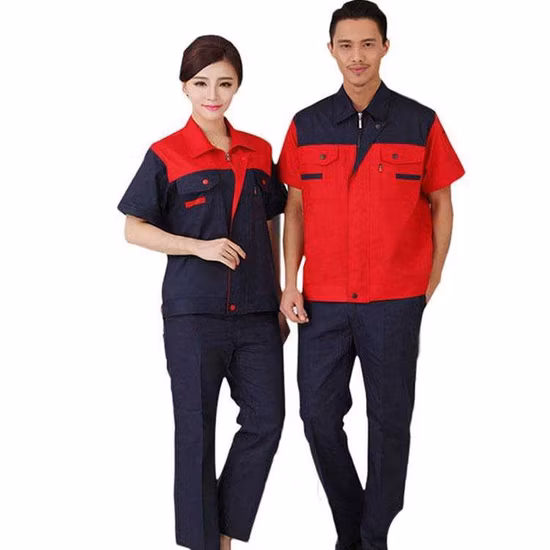 Custom Summer Car Repair Working Clothes Short Sleeve Jackets+Pants Suit Factory Workers