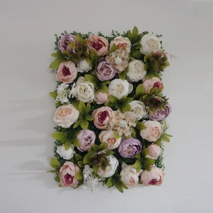 Custom Vintage Wedding Decorative Backdrop Panels Artificial Silk Peony Flower Wall
