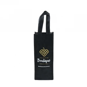 Customized Design Eco-friendly Recycled Portable Reusable Non Woven Handle Wine Bag