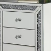 Customized home hotel crushed diamonds mirrored nightstand bed side table with 3 drawers