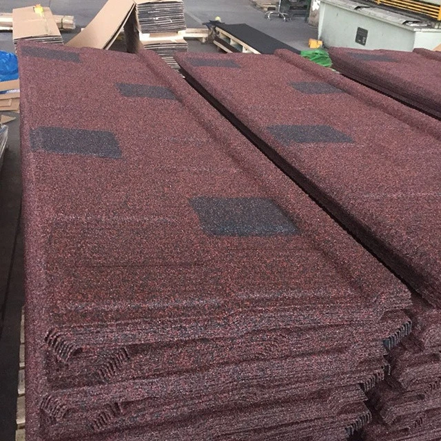 Decorative roofing material colorful stone coated steel roofing tile