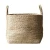 Import Decorative Storage Bin Woven Jute Fabric Storage Basket with Handles from India