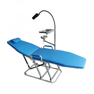 Dental Folding Chair With Turbine Unit LED light Removable spittoon weak suction Folded Portable Dental Chair