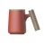 Import DHPO 500ml red ceramic tea mugs with infuser and lid and wooden handle from China