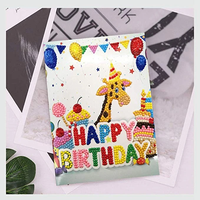 Diamond Painting Birthday Card Full 5D Giraffe Greeting Card DIY Painting Set
