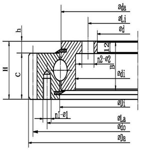 Buy Different Diameter Ball Double Row Four Point Contact Slewing ...