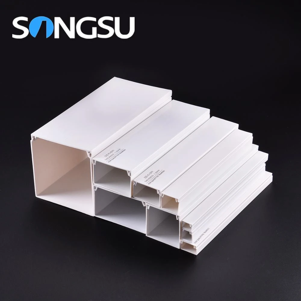 Different Size Fire-Proof 16X16 25X16 40X25 50X50 Plastic Electrical Wiring Cable Ducts Pvc Cable Trunking