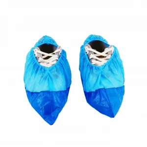Disposable CPE shoes covers PP + CPE Skid shoe cover Blue + White Half Peritoneum Waterproof anti slip Shoe cover