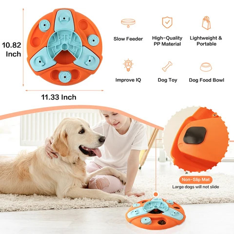 Dog Toy Rotary Table Slow Food Feeder Dog Training Game