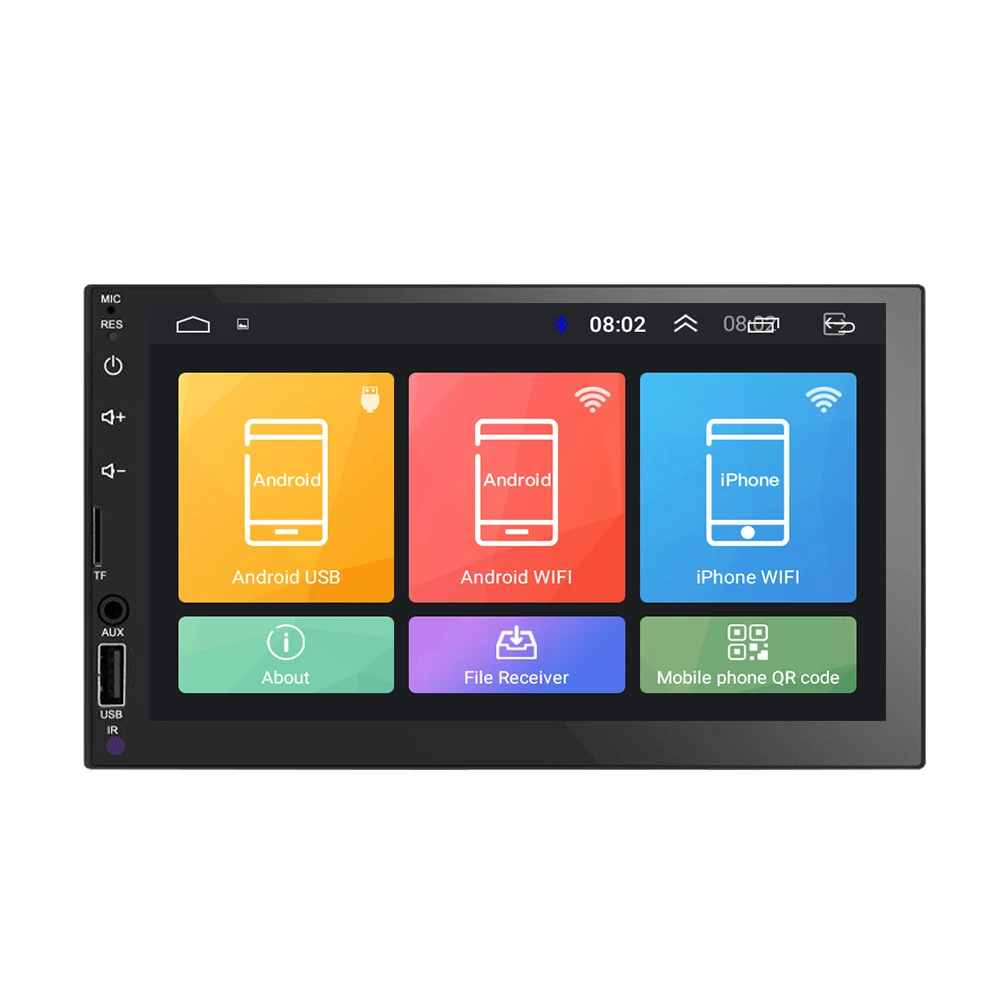 Double din 7inch capacitive screen 1080P HD video android car stereo with gps navigation