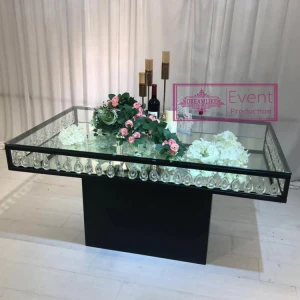 Dreamlike wedding furniture classic dining table crystal banquet mirror table