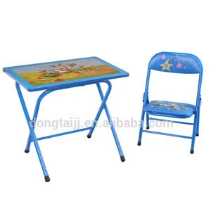 DT-20A Kid furniture Folding Metal Study Table Chair For Children kid&#39;s table set