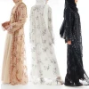 Dubai Luxury Elegant Sequins Embroidery Muslim Clothing Islamic Dress Open Abaya