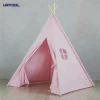 Eco Friendly 100% Cotton Canvas Kids Play Tent with Wood Child Game House Indian Teepee Toy Tent