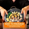 Eco Friendly Disposable Sushi Tray,Convenient and Eco-friendly One-time Use Circular Sushi Tray with Transparent Lid