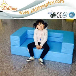 Eco-friendly soft play tangram leather multi-function children sofa