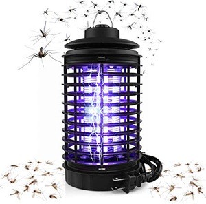 Electric Bug Zapper, Powerful Mosquito Trap, Light-Emitting Mosquito Lamp with Hook, Flying Insect Trap for Indoor(Black)
