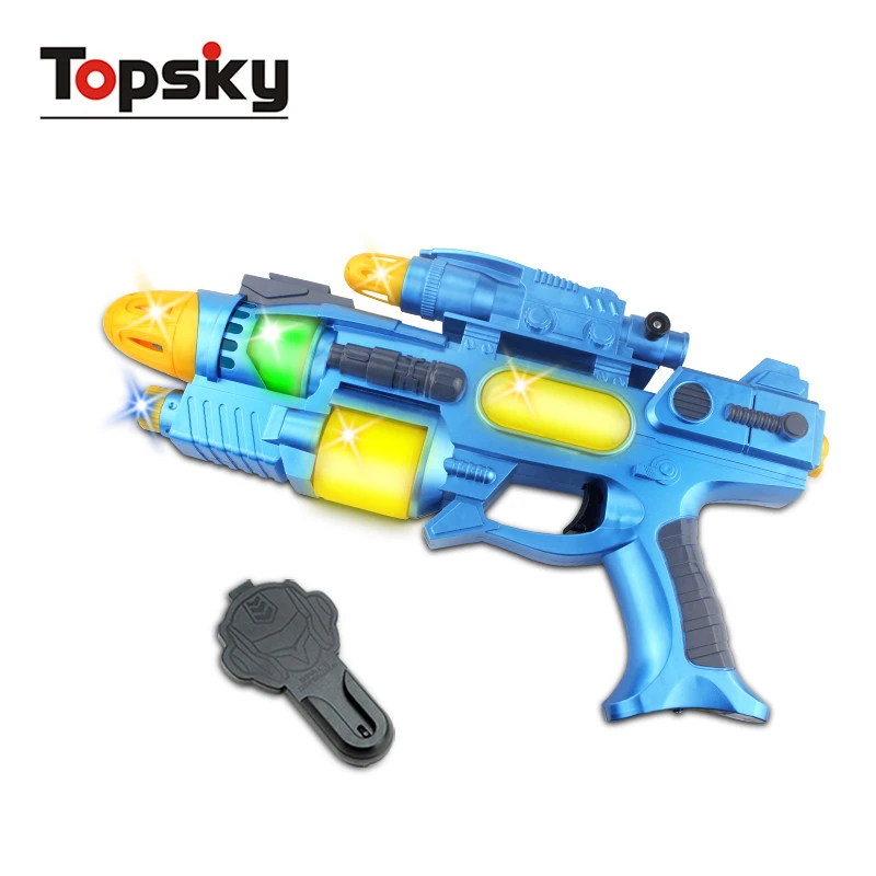 Electric space toy gun light and sound laser toy guns metal weapon set