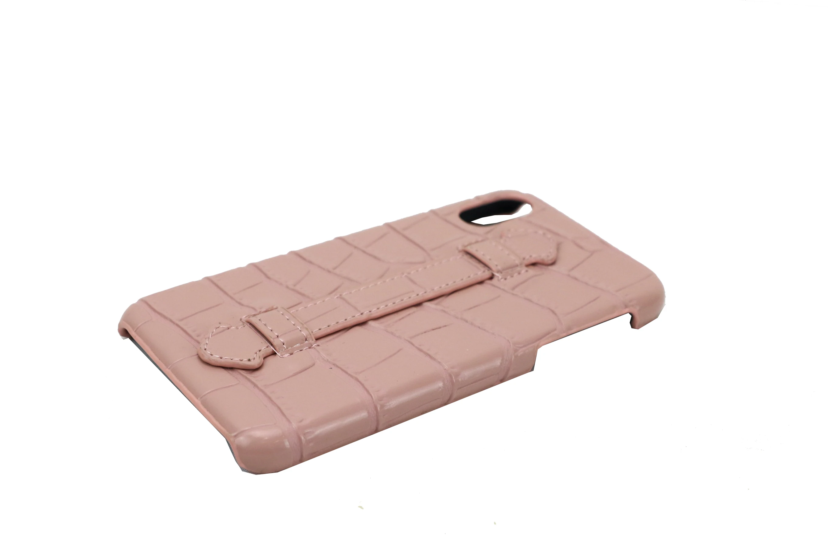 emboss PU crocodile leather hand strap phone cover case for Iphone Xs