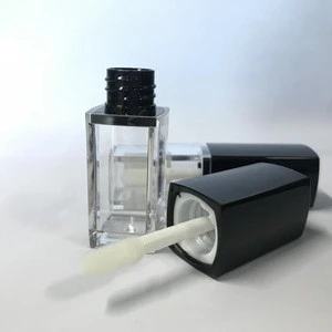 Empty clear square lip gloss plastic container tube
