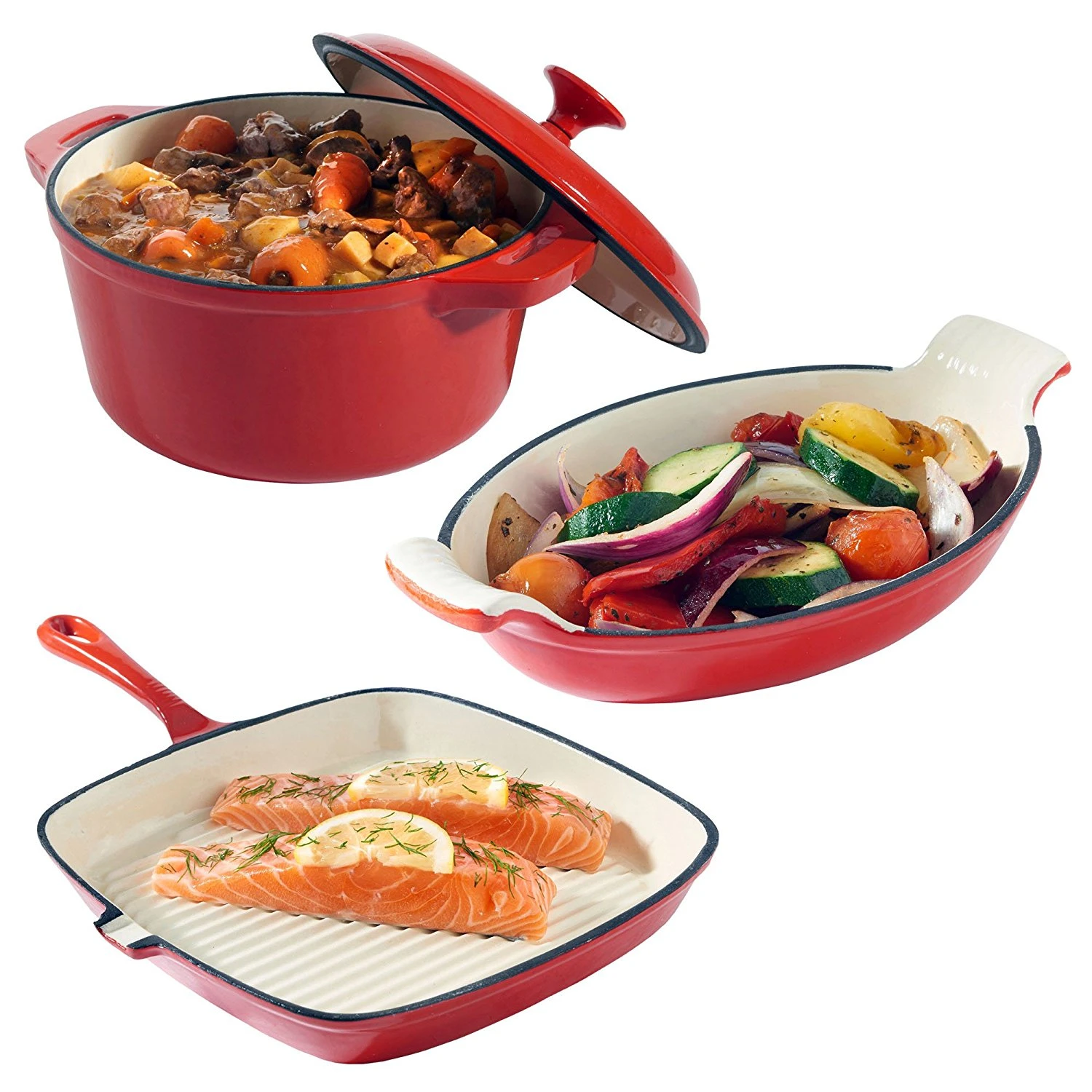 enamel casserole soup cast iron cooking pot cookware set with factory price