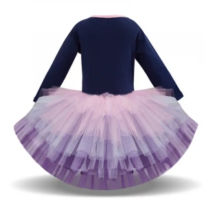 european-style children&#x27;s winter dress girl&#x27;s skirt printed cartoon girl dress skirt with high quality