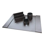 European Style PU Leather Desktop Gift Set For Men Included Pen Holder Desk Pad Memo Pad And Letter Holder LG892