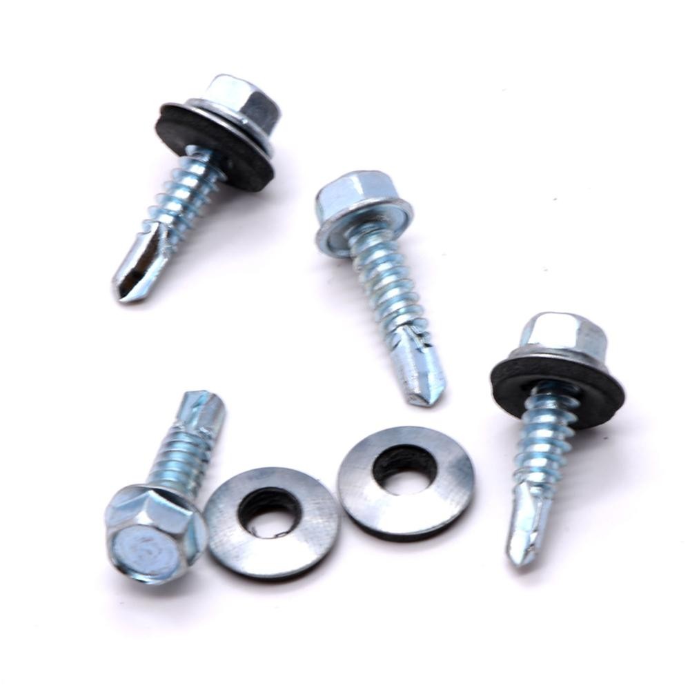 Factory Indented Hex Head Self Drilling Screw With Nylon Washer