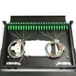 Factory Manufacturing Rack Mount 1U Black 24 Core SC Fiber Optic Patch Panel