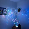 Factory OEM colorful clear transparent helium inflatable string light bobo LED balloon