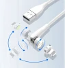 Factory price 540 Rotation Magnetic Charger 1M2M 3 in 1 USB Charging Data Magnetic Phone Cable for Micro/IOS/Type C charge cable