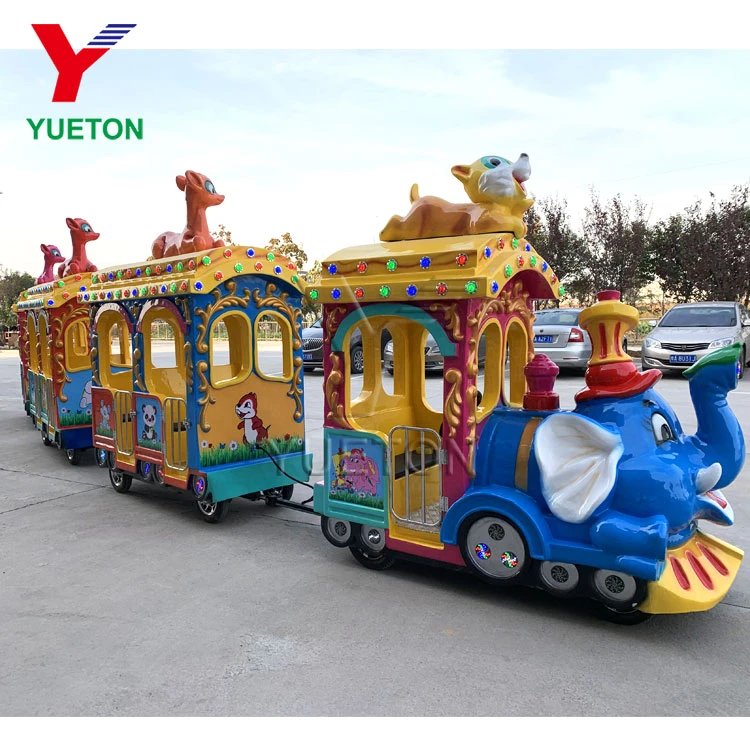 Factory Price Shopping Mall Indoor Kids Amusement Park Ride Kiddie Tourist Elephant Battery Trackless Electric Train For Sale