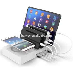 Factory price wholesale custom Multiple 5 USB magnetic mobile phone universal headset charger Wireless Charging Dock Station