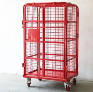 Factory Supply Industrial Logistics Foldable Rolling Steel Cage Trolle Trolley wire mesh