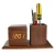 Import Fancy Home Decor Office Table Supply Voice Control LED Digital Wood Pen Holder Alarm Clock from China