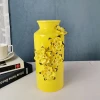 Fashion Color Yellow Hand Made bloom Ceramic Decorative Vase For Home Decor