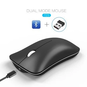 Fashion Mini Simple Silent Mouse Bluetooth 4.0 USB Dual Mode 2.4G 1600dpi Optical Mouse