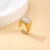 Import Fashion Stainless Steel Plated 18K Gold Solid Gold Finger White Stone Stamp Ring from China