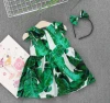 Fashion Summer Baby Girl Dress 3D Banana Leaf Printed For Girls Cotton Dress