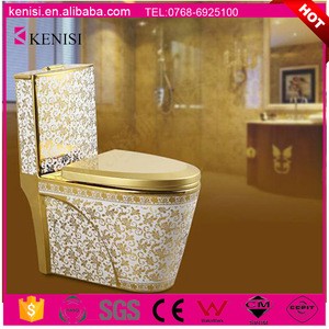 Fengxi Bathroom Ceramic Gold Toilet Bowl /Saoso Washdown 250mm Toilet Gold