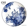 Fine Bone China Blue Peony Dinner Set Luxury 4pcs Plate Set Party Dinnerware for Event&Catering&Rental