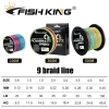 Fishing King 500M 9X Strands Multi-color Braided Fishing Line Multifilament Pe Line Braided Fishing Line