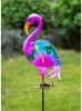 Flamingo solar LED light, outdoor garden pile courtyard art metal and glass waterproof, suitable for terrace lawn flamingo