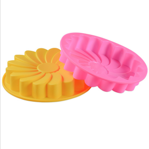 Flower Shape Silicone Cake Bread Pie Flan Tart Molds Large Round Sunflower Non-Stick Baking Trays for Birthday Party
