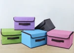 foldable storage bins 2 pack non-woven storage cube boxes with lids and handles home bedroom storage