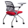 Foldable training room chairs school chairs with writing pad stackable mesh training office chair training chair with tablet