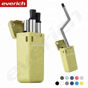 Food grade silicone gel straw Foldable suction pipe Reusable environmental stainless steel straw