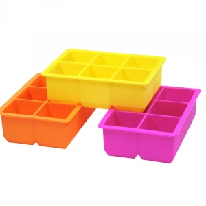 Food grade silicone ice tray Customized silicone ice tray mold with 6 compartments silicone ice cube tray