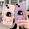 For Iphone 14 13 12 11 Pro Max Cover Luxury Case  Custom Silicone Phone Case With Astronaut Phone Holder Stand