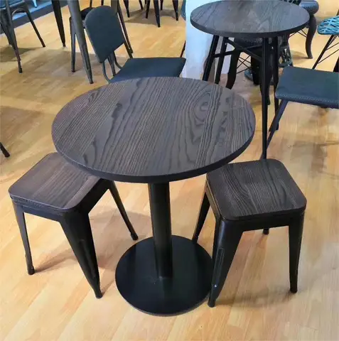 Buy Foshan Factory Solid Wood Table Top Steel Metal Table from Foshan ...